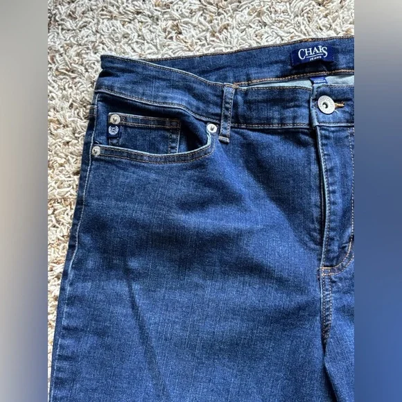 Chaps Dark Blue Flare Women's Jeans 14/32 - Picture 2 of 12